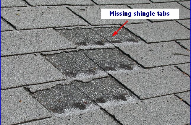 missing shingles